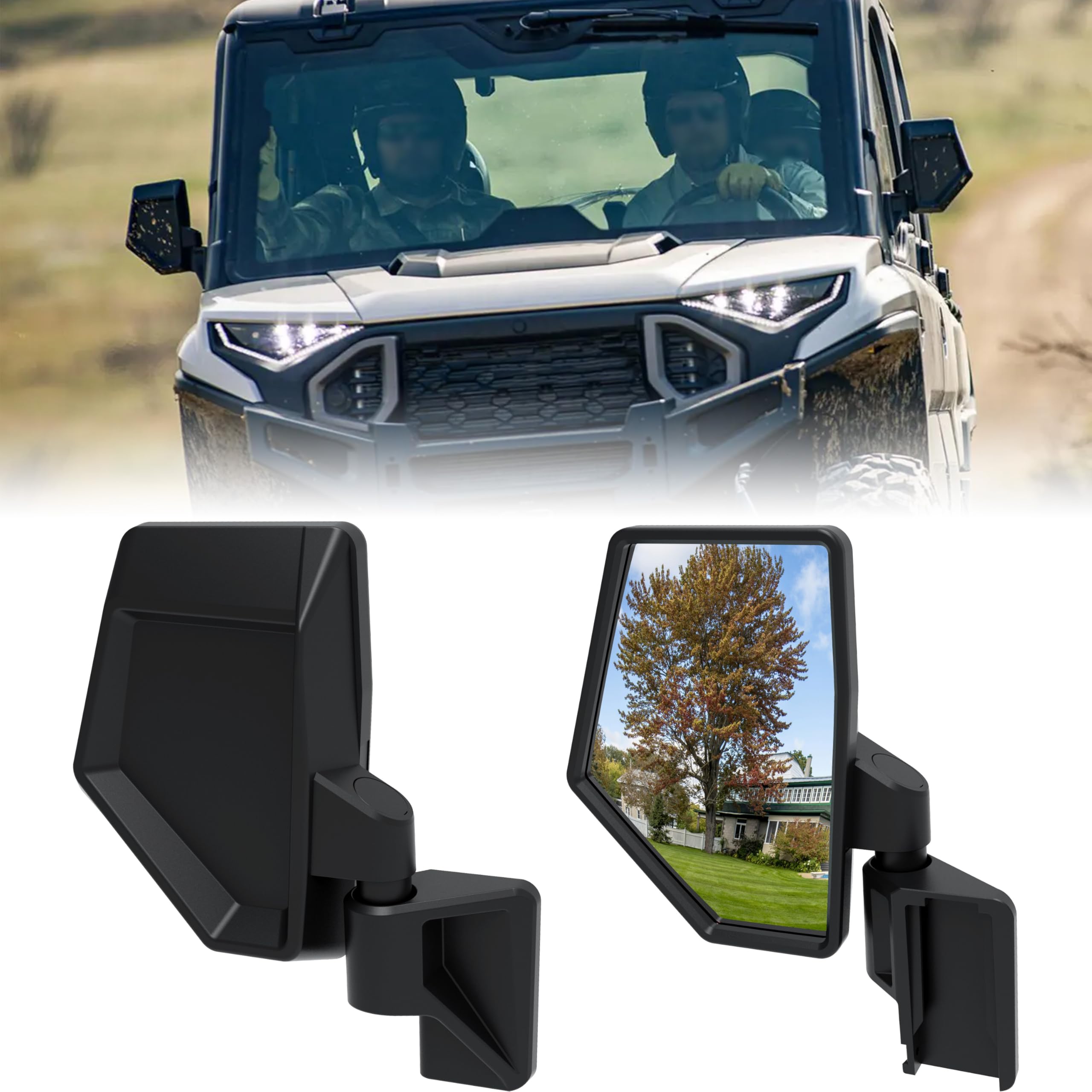 Amazon.com: KEWISAUTO Side Mirrors for Polaris Ranger Crew/XD 1500